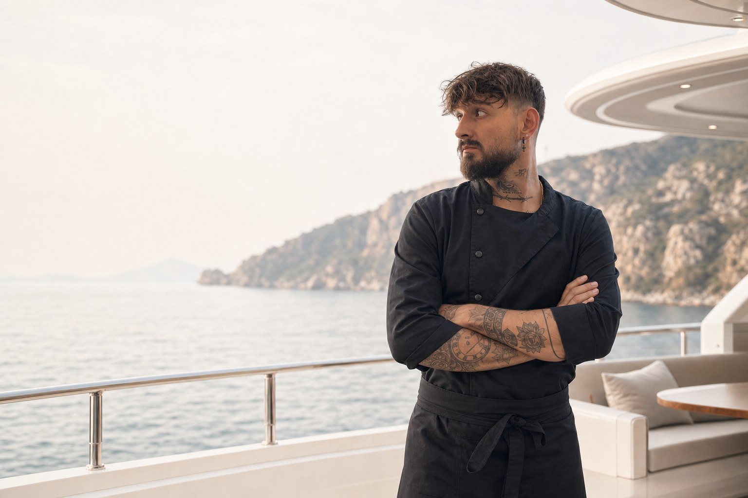 Stjepan Ivanac aboard a private yacht